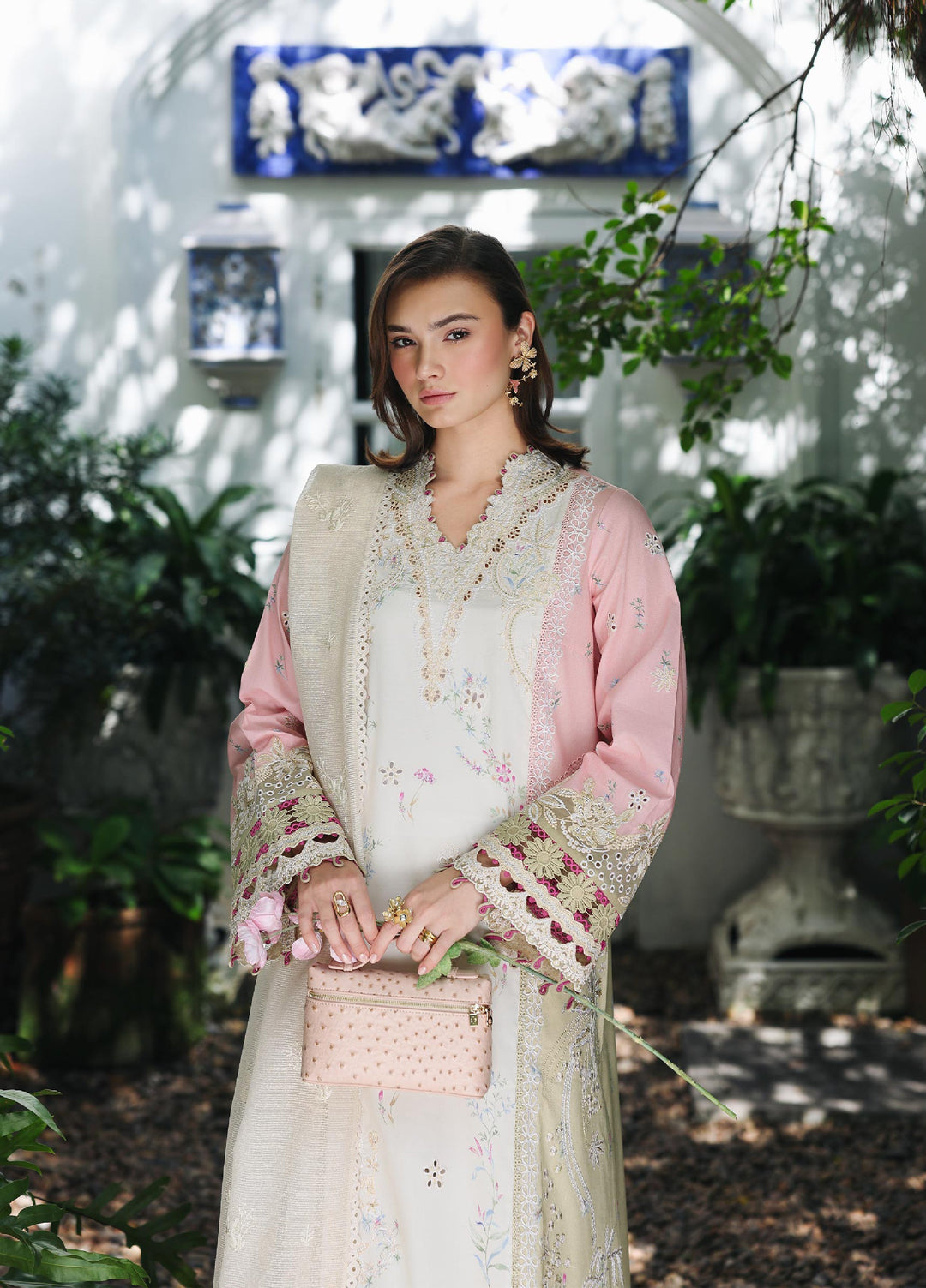 Q Line by Qalamkar Unstitched Chikankari Embroidered Lawn 3 Piece Suit QLK26UQL RP-02 AYLIN - Summer Collection