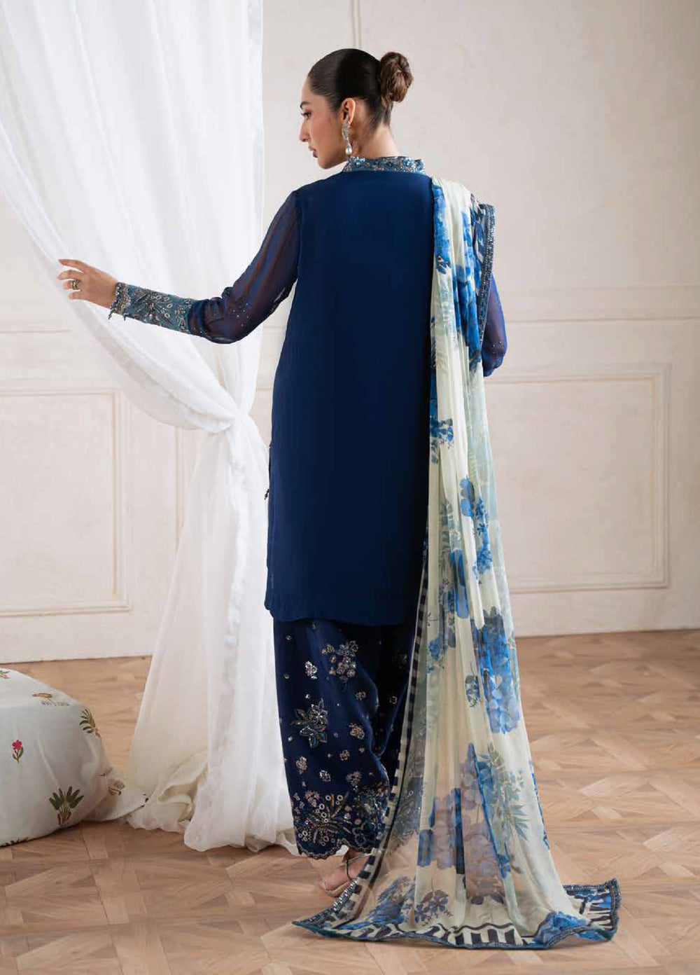 Amaya by Nureh Unstitched Embroidered Chiffon 4 Piece Suit NU26UCA AM-37 - Festive Collection