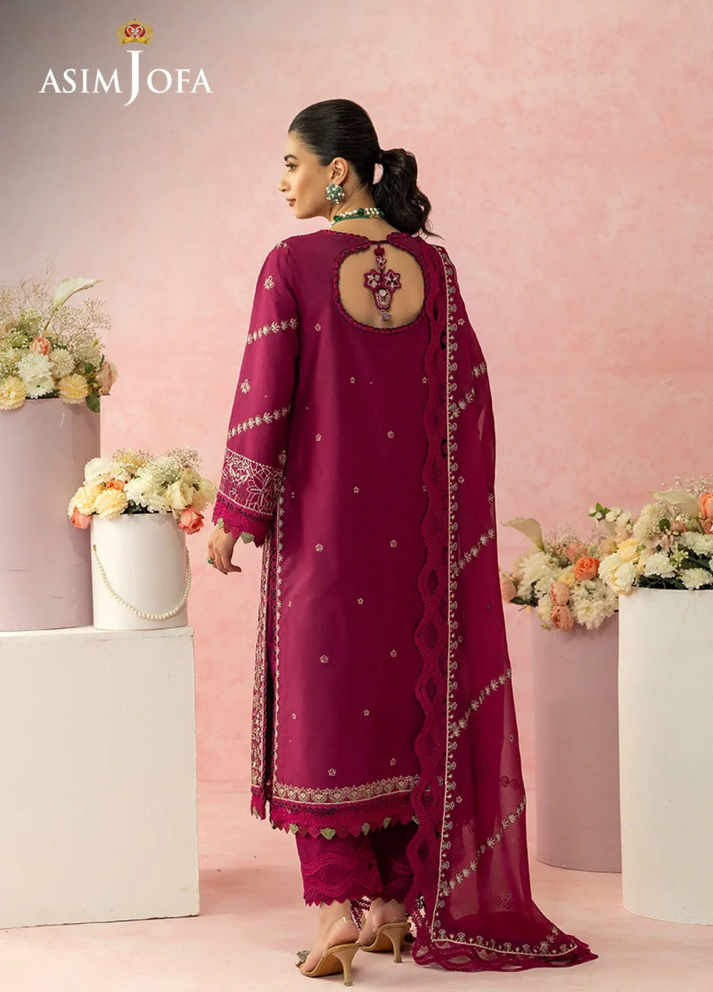 Asim Jofa Unstitched Embroidered Luxury Lawn 3 Piece Suit AJ26ULL AJULW-02 - Festive Collection