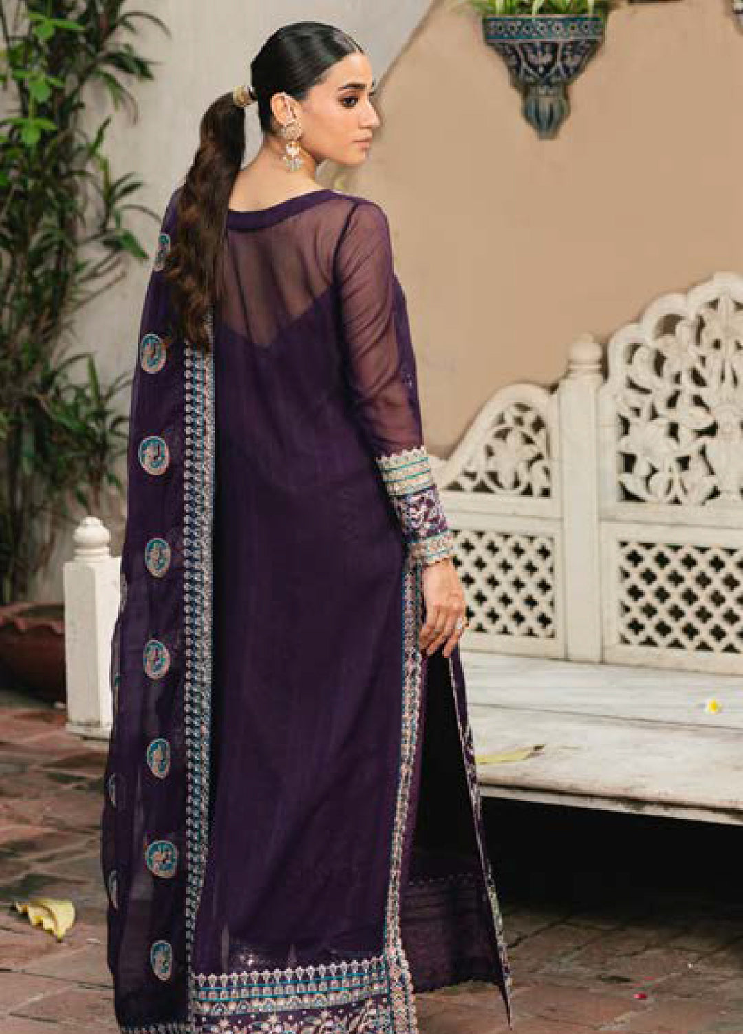 Gulnaar by Freesia Embroidered Chiffon Suits Unstitched 3 Piece FRE25GL FSU-650 Polina - Festive Collection