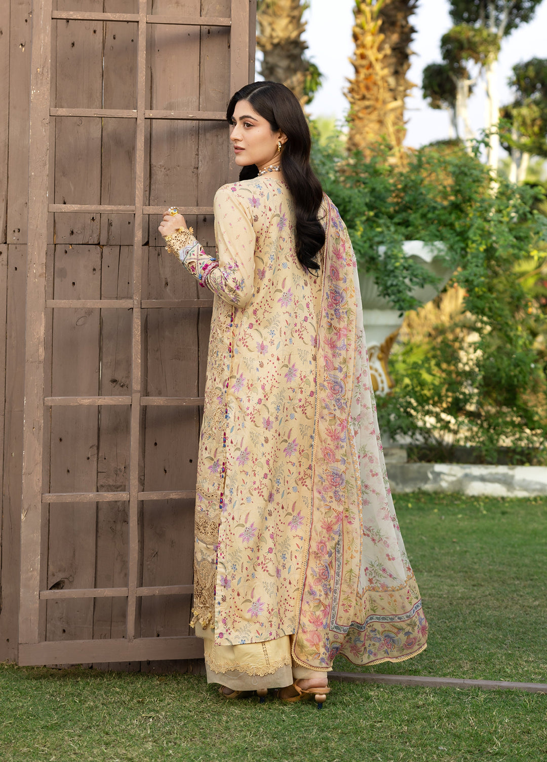 Elaf Premium Chikankari Unstitched Printed Lawn 3 Piece Suit EL26UPC ERC 5B KHUSHEE - Summer Collection