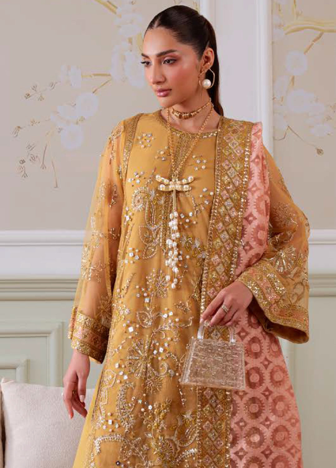 Elanora by Nureh Embroidered Unstitched Luxury Chiffon 3 Piece Suits NU25EC NEL-81 - Festive Collection