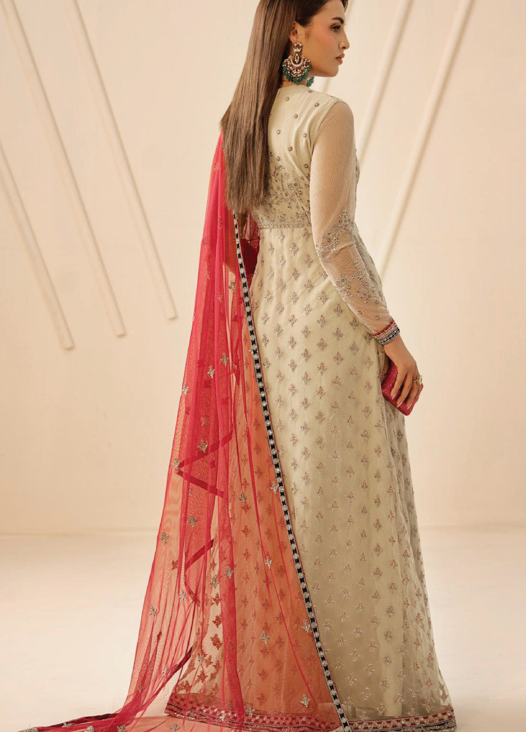 Riwayat by Zarif Unstitched Embroidered Net 3 Piece Suit ZR26URN ZRF-RC-04 SANDALI - Festive Collection