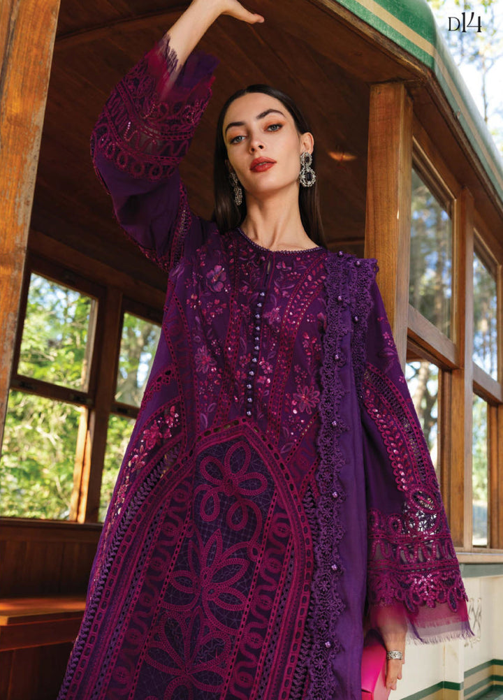 Maria B Unstitched Embroidered Lawn 3 Piece Suit MB26ULE D14 - Eid Collection