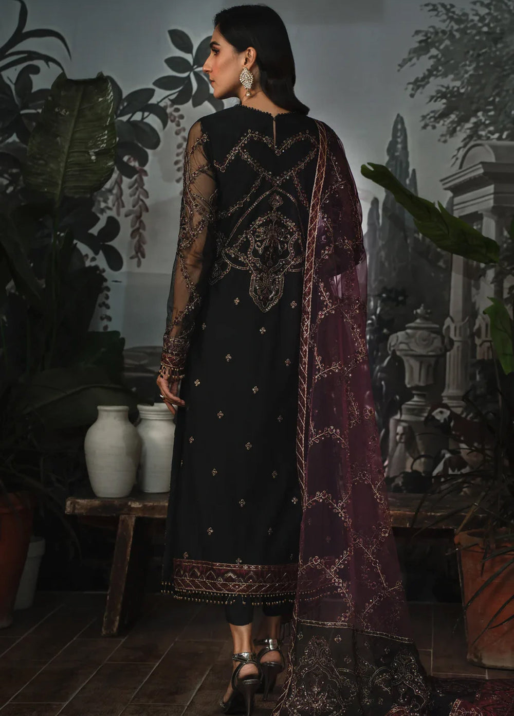 Zarif Women Unstitched Embroidered Net 3 Piece Suit ZR26UFC ZLR 04 NIGHT GLOW - Festive Collection