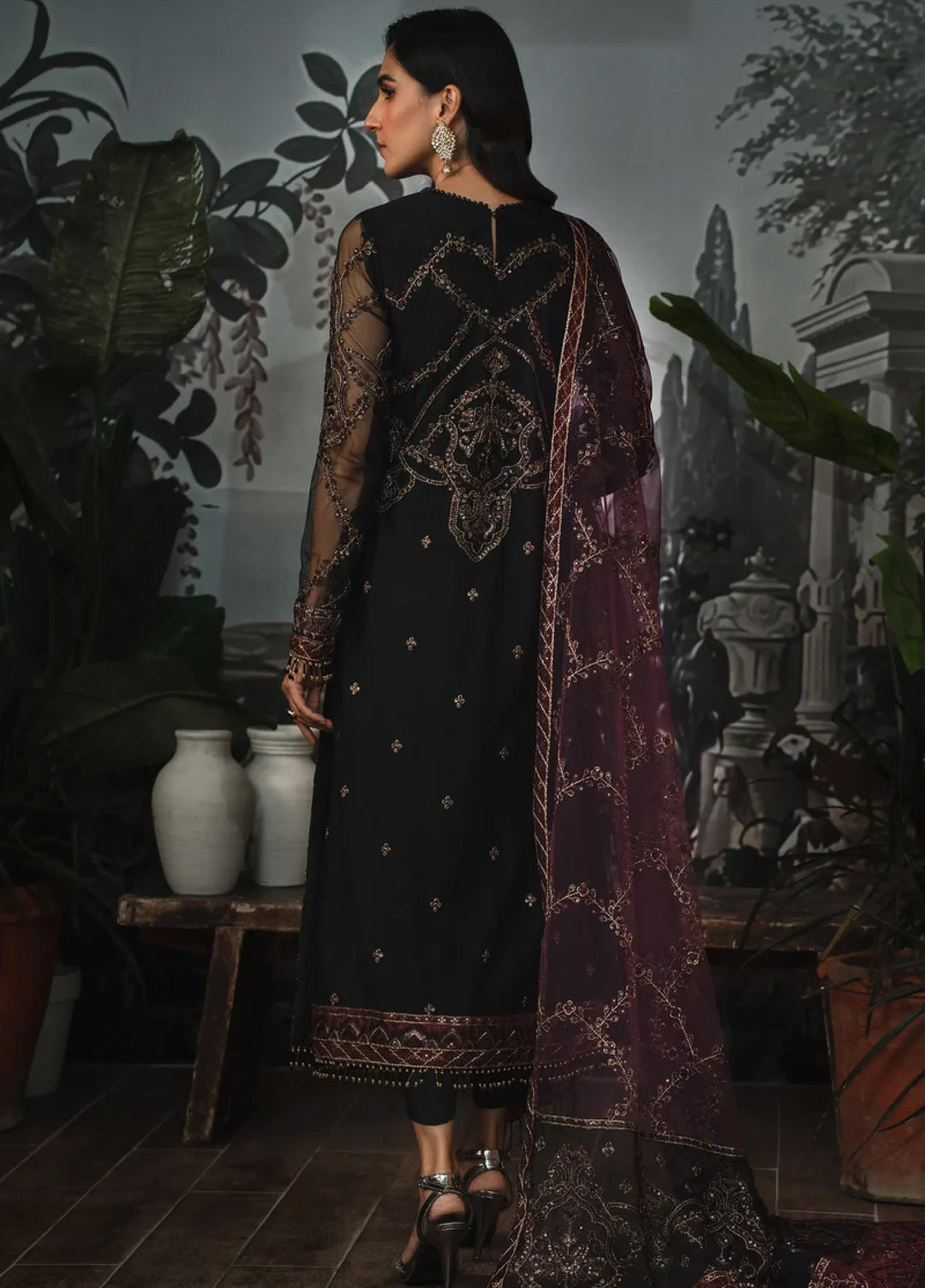 Zarif Women Unstitched Embroidered Net 3 Piece Suit ZR26UFC ZLR 04 NIGHT GLOW - Festive Collection