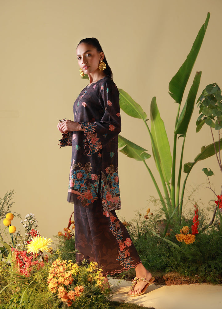 Sahar Unstitched Printed Cambric 2 Piece Suit SS1-26-30 Coffee Bloom - Summer Collection