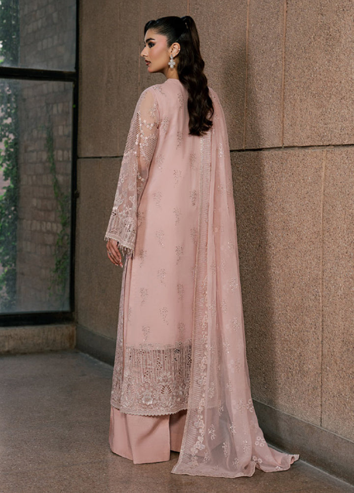 Lazawal by Lavish Premium Unstitched Embroidered Chiffon 3 Piece Suit LVP26UCL Pink Blossom - Festive Collection