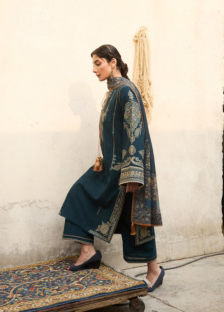 Jugnu by Hussain Rehar Unstitched Karandi Embroidered Suits 3 Piece HR25JW Niva - Winter Collection