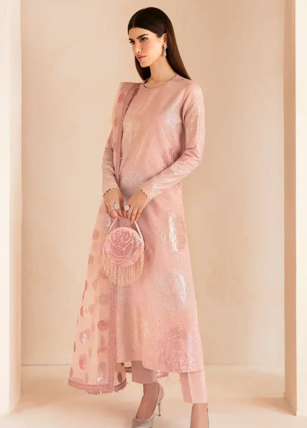 Jazmin Unstitched Embroidered Raw Silk 3 Piece Suit UR-7032 Festive Collection