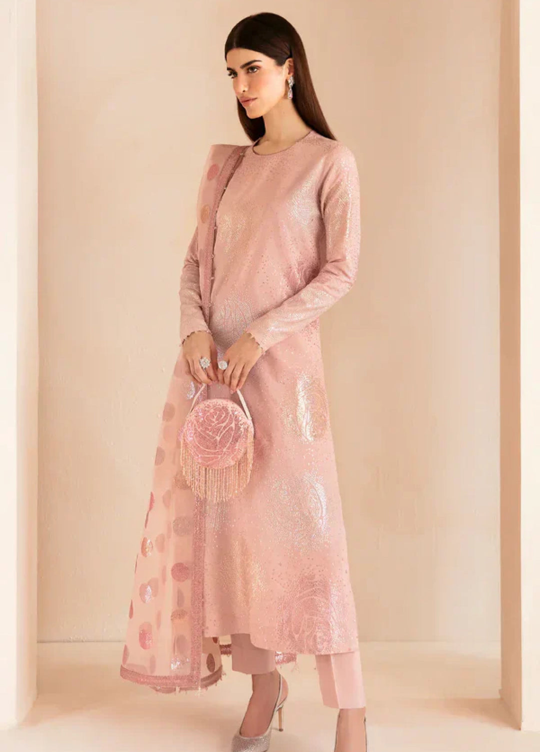 Jazmin Unstitched Embroidered Raw Silk 3 Piece Suit UR-7032 Festive Collection
