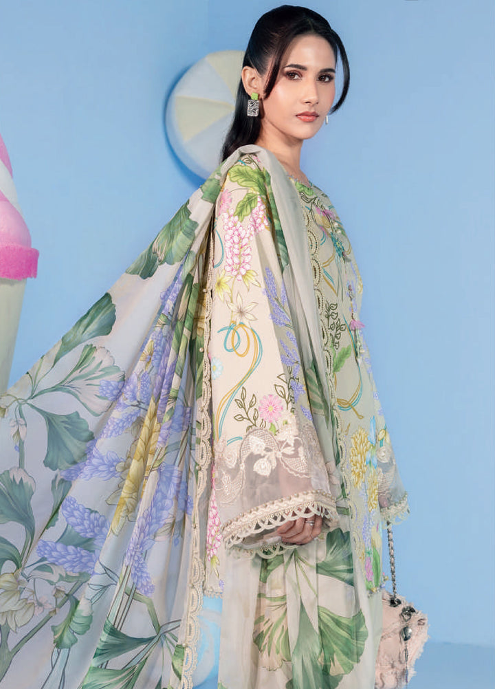 M Basics by Maria B Unstitched Embroidered Lawn 3 Piece Suit MB26UMB MB-CUSV13-13A - Summer Collection