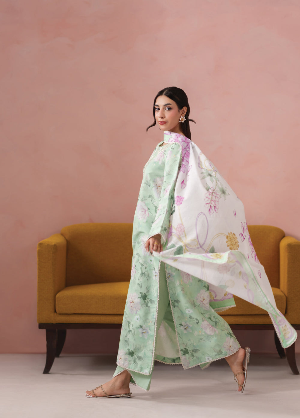 Summer Diary by Neeshay Unstitched Printed Lawn 3 Piece Suit NSH26SD Mint Reverie - Casual Collection