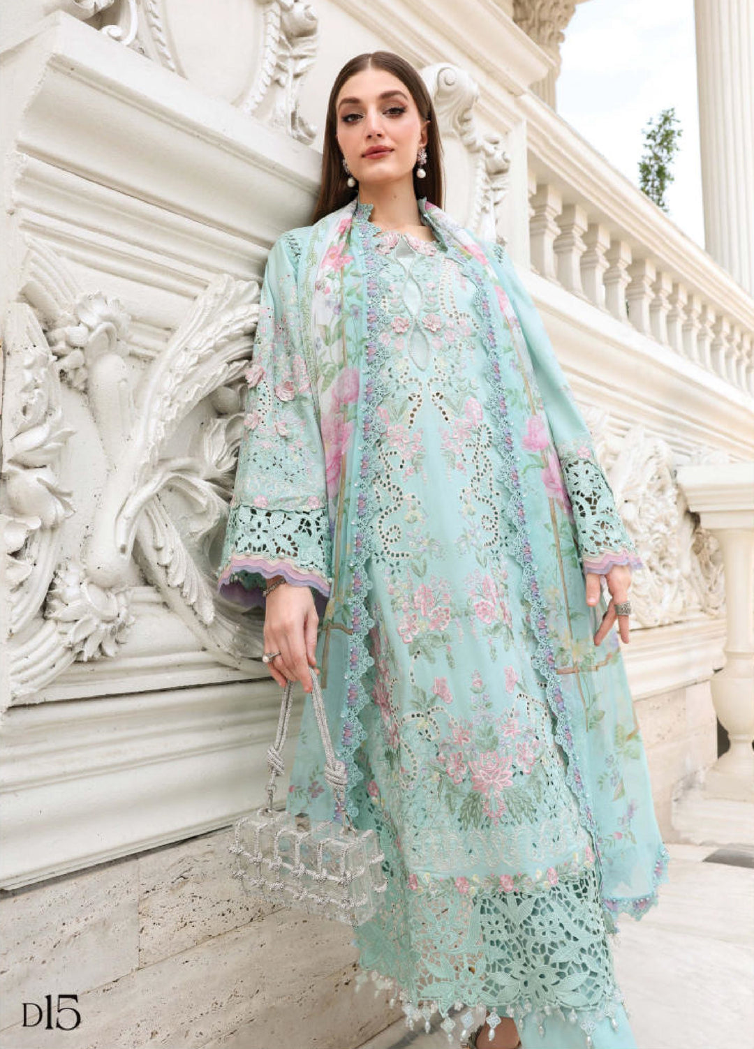 Maria B Unstitched Embroidered Lawn 3 Piece Suit MB26ULE D15 - Eid Collection