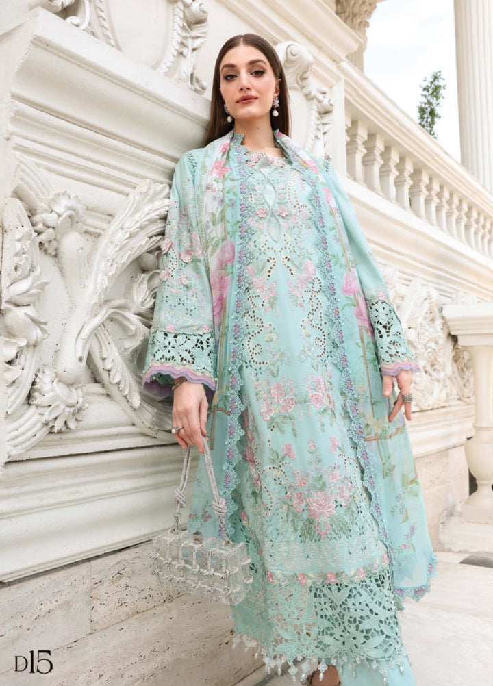 Maria B Unstitched Embroidered Lawn 3 Piece Suit MB26ULE D15 - Eid Collection