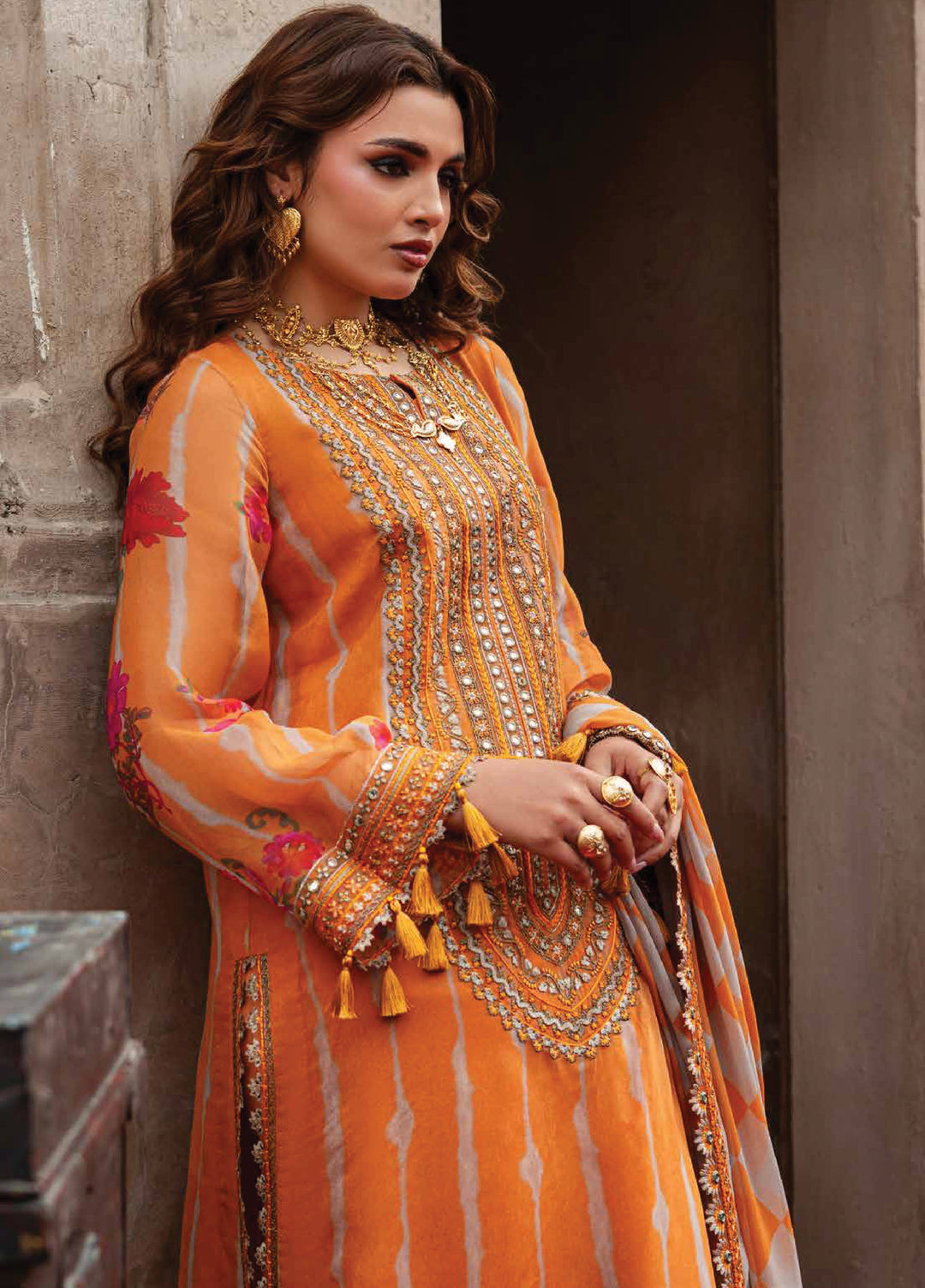 Vasal by Charizma Unstitched Embroidered Chiffon 3 Piece Suit CHR26UV VSL6-08 - Festive Collection