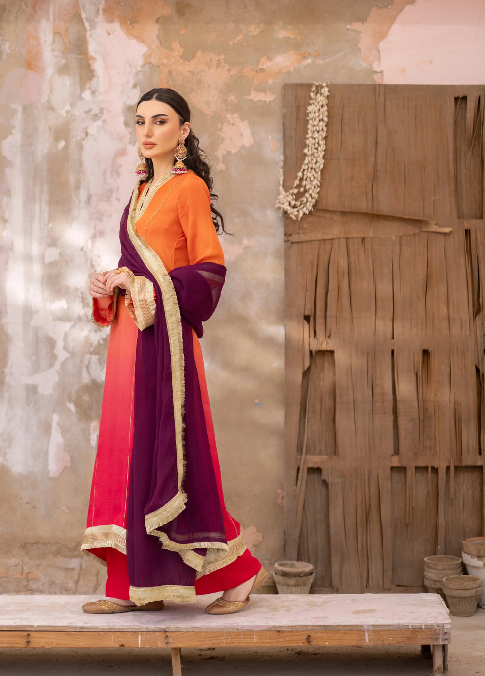 Dareecha by Daak RTW Printed Cotton Silk 3 Piece Suit MKS-O MANIZEH MKS-O - Festive Collection