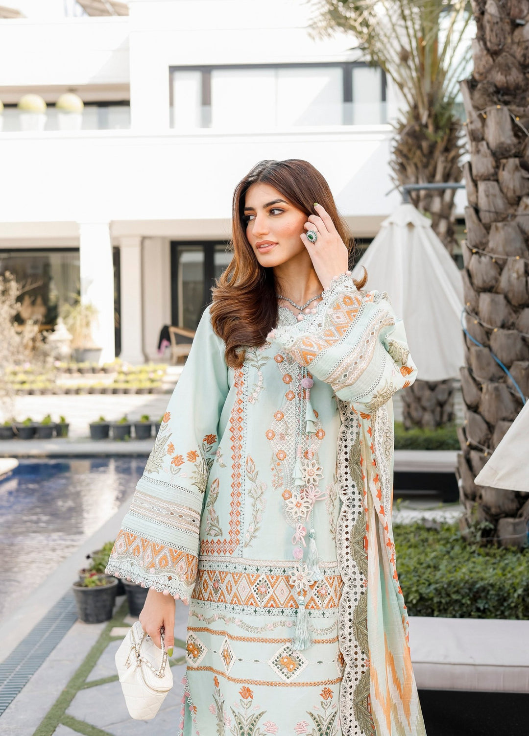 Saira Shakira Unstitched Embroidered Lawn 3 Piece Suit SSR26ULE SS-008A - Eid Collection