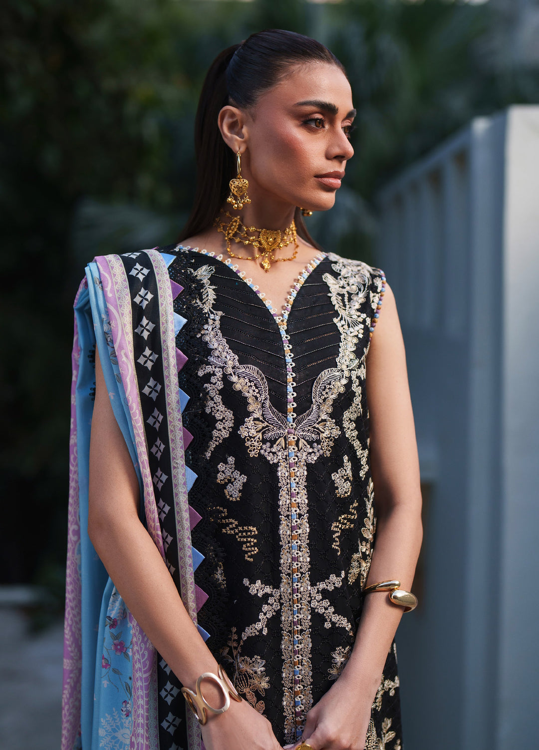 Heritage Dore by Bin Ilyas Unstitched Embroidered Lawn 3 Piece Suit BI26UHD 17-1B - Summer Collection