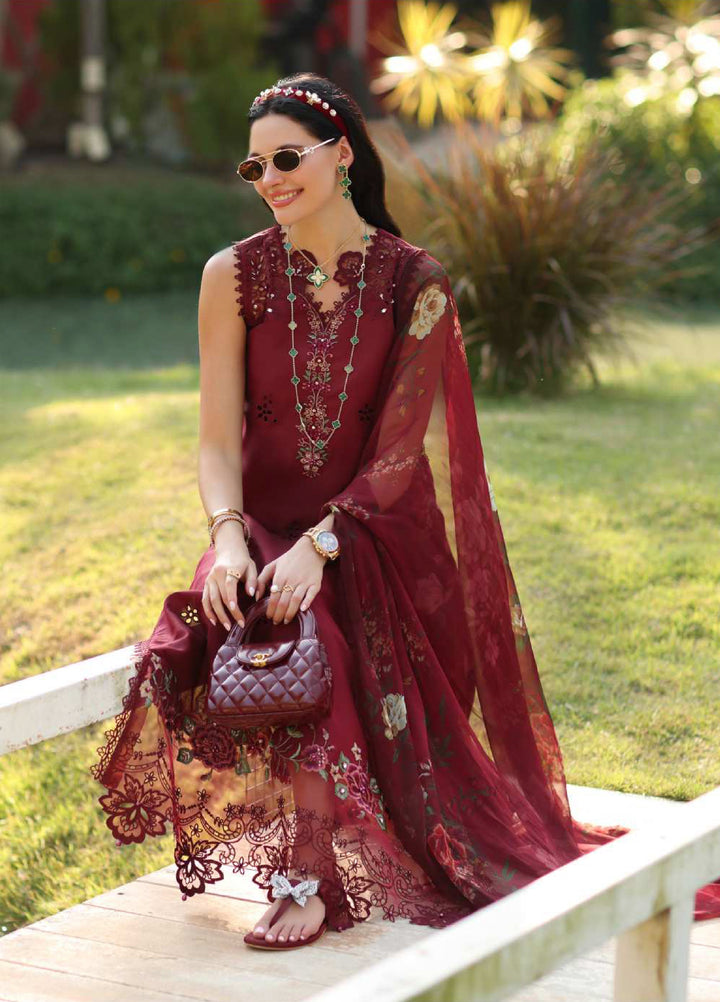 Noor Luxe by Saadia Asad Unstitched Embroidered Lawn 3 Piece Suit SA26ULNE D14 - Eid Collection