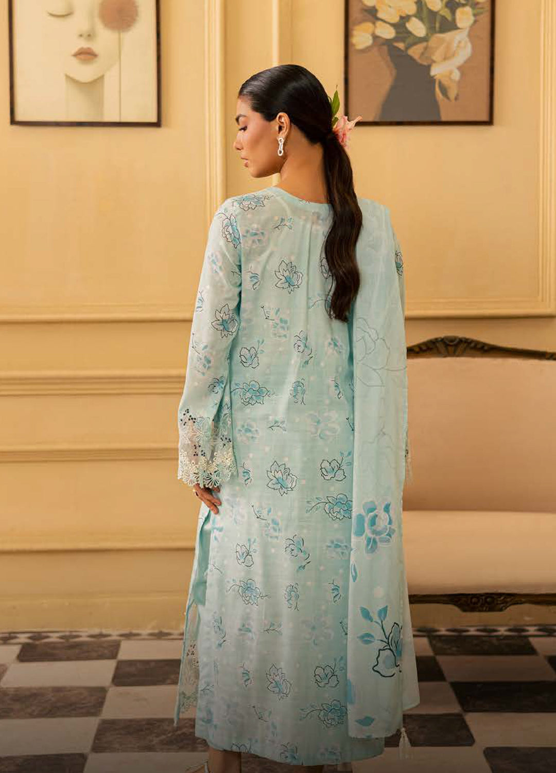 Daria by Riaz Arts Unstitched Embroidered Lawn 3 Piece Suit DA26UCT DA-66 - Summer Collection