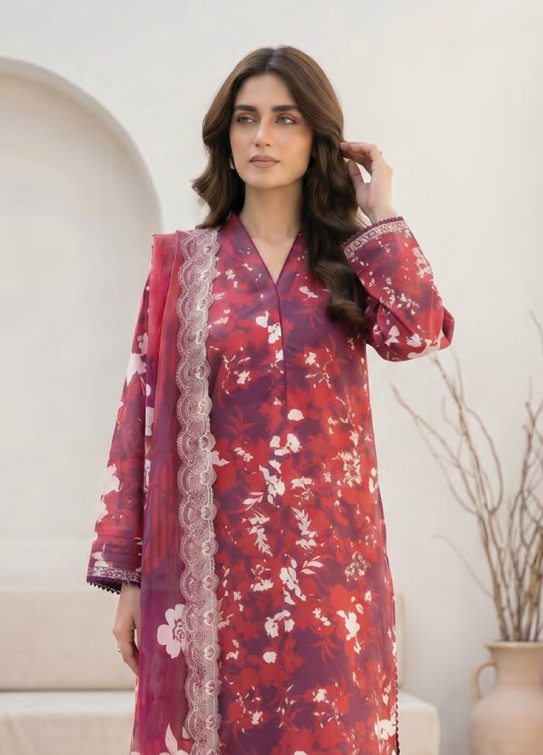 Lakhany Unstitched Printed Lawn 3 Piece Suit LSM26UP LG-SG-0127 - Casual Collection