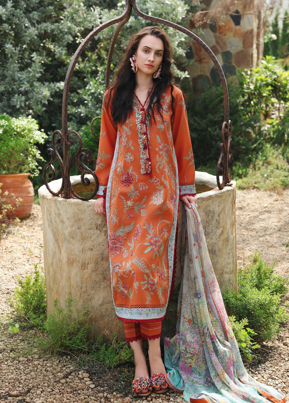 The Secret Garden by Mushq Unstitched Embroidered Lawn 3 Piece Suit MU26USG Rosearie Dream HUNSS260409 - Festive Collection