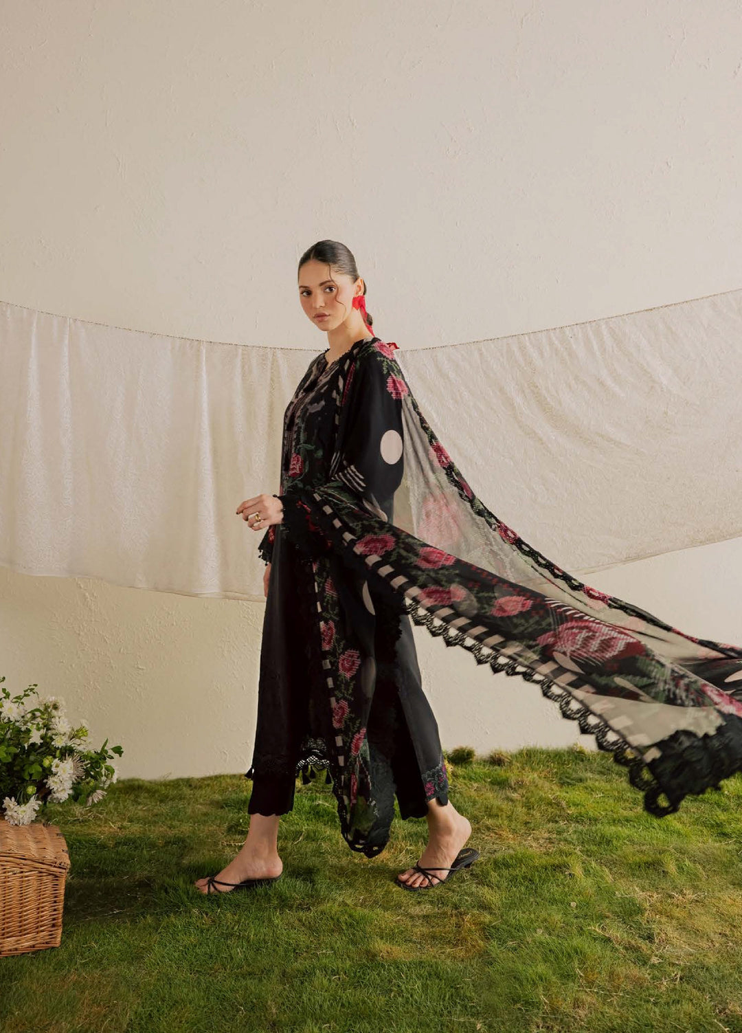 Gardenia by Nureh Unstitched Embroidered Viscose Slub 3 Piece Suit NU26UGV NSG-230 - Winter Collection