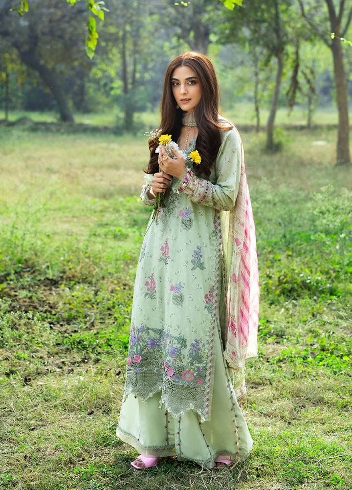 Elaf Premium Chikankari Unstitched Printed Lawn 3 Piece Suit EL26UPC ERC-7B NAHL - Summer Collection