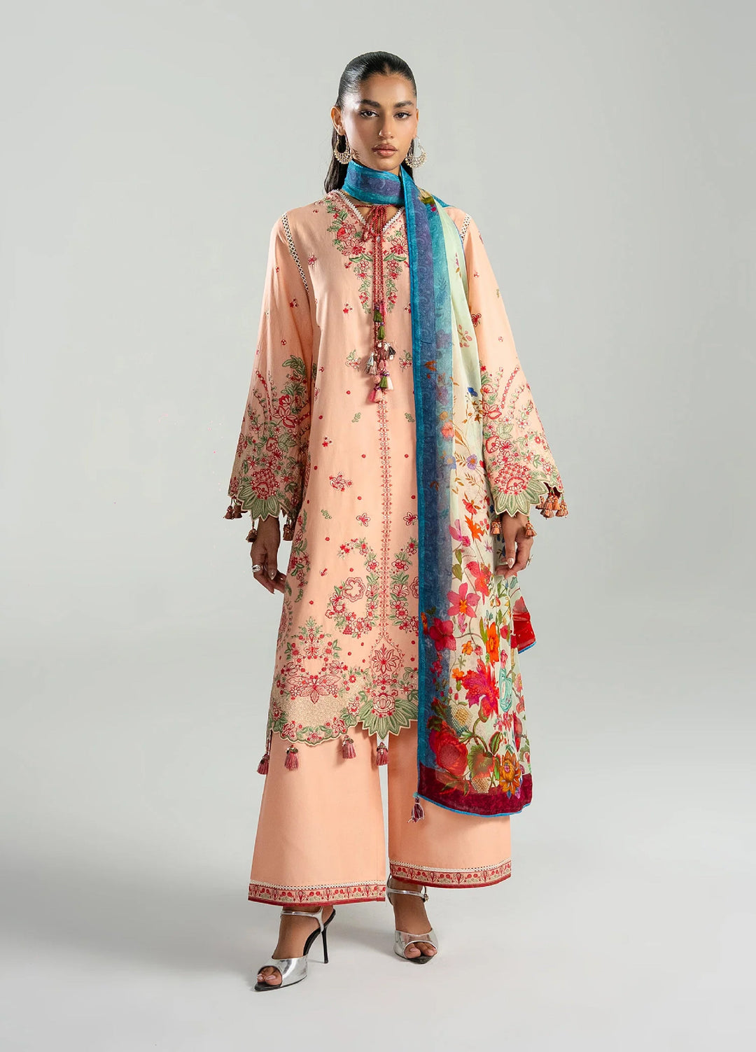 Zan by Hussain Rehar Unstitched Embroidered Lawn 3 Piece Suit HR26UZF Seftali D-102 - Festive Collection