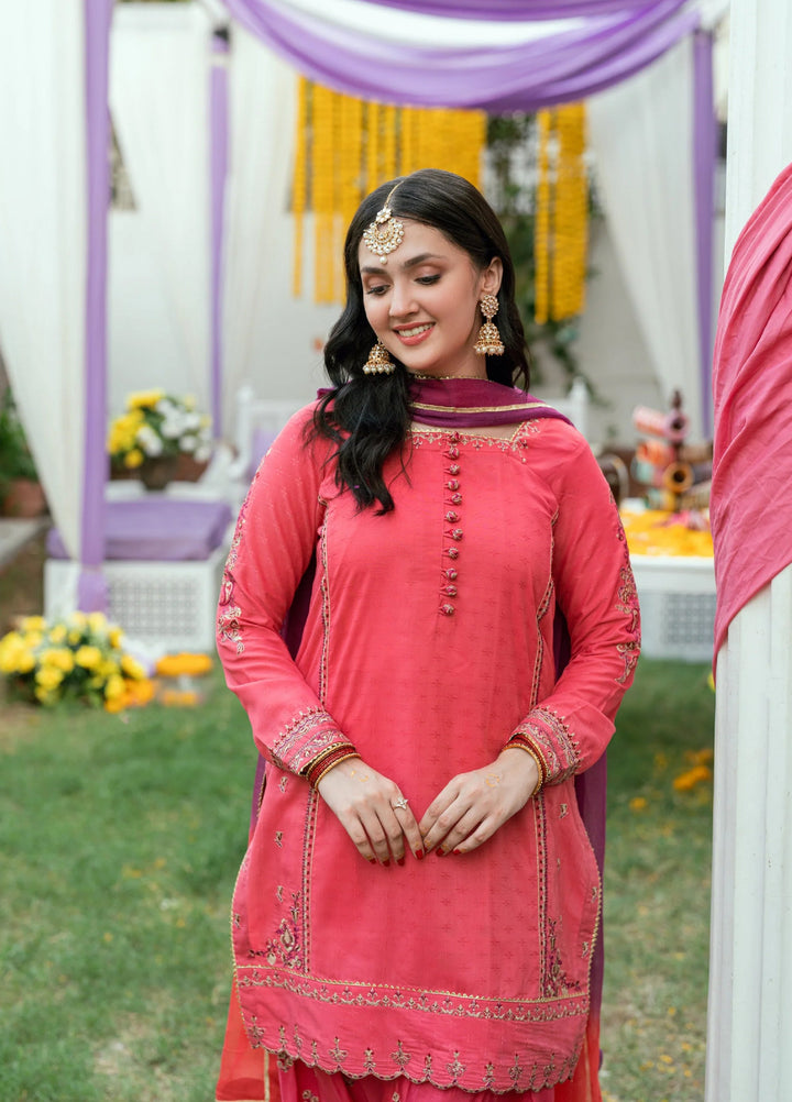 Omal by Komal Pret 3 Piece Dobby Suit Dilruba- Festive Collection