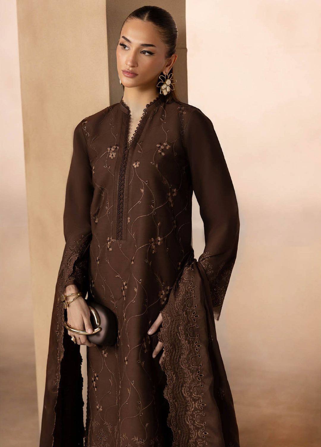 Sareen by Rajbari Unstitched Premium Viscose Chikankari 3 Piece RB25SC D-02 - Winter Collection
