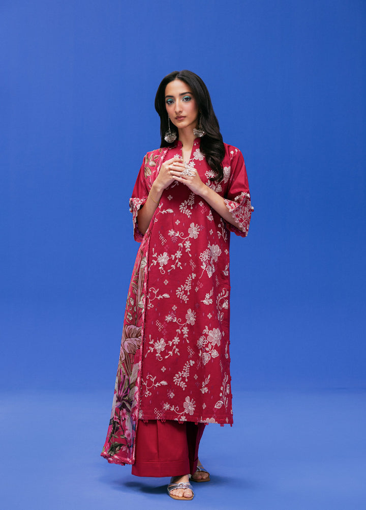 Zync by Florent Unstitched Embroidered Printkari Lawn 3 Piece Suit FL26UZP FZ-3A - Summer Collection