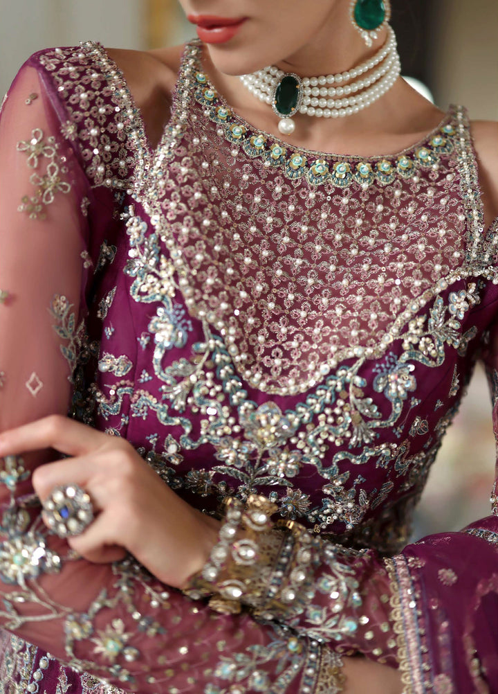 The Muse by Mushq Unstitched Net Embroidered Suits 3 Piece MU26TM Nicole - Wedding Collection