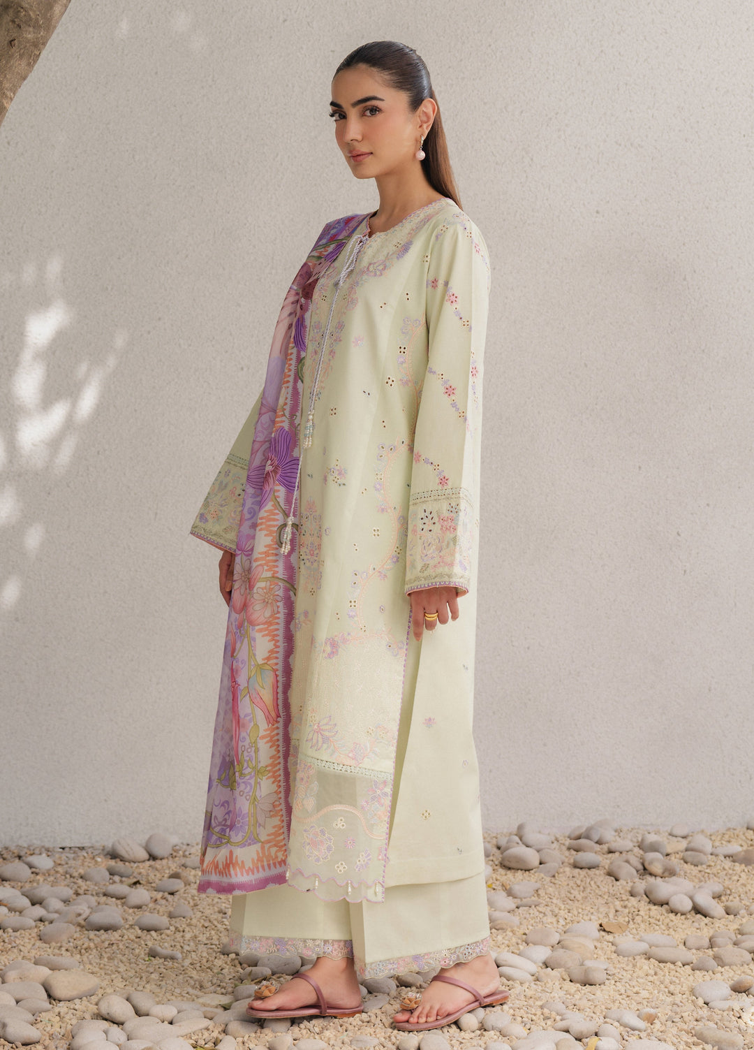 Eclat Premium by Seran Unstitched Embroidered Lawn 3 Piece Suit SN26ULE Solinea D-06 - Summer Collection