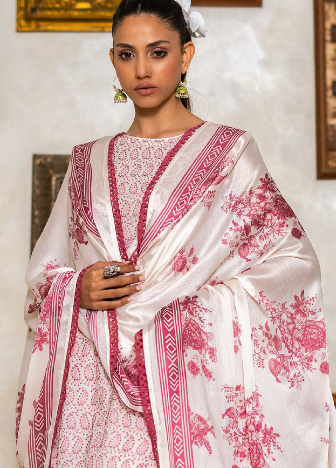 Freesia by Gul Ahmed Unstitched Embroidered Lawn 3 Piece Suit GA26UFL S-62011 - Summer Collection