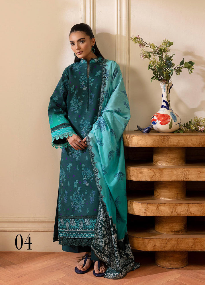 Nissa by RajBari Unstitched Printed Lawn 3 Piece Suit RB26ULN D-05 - Casual Collection