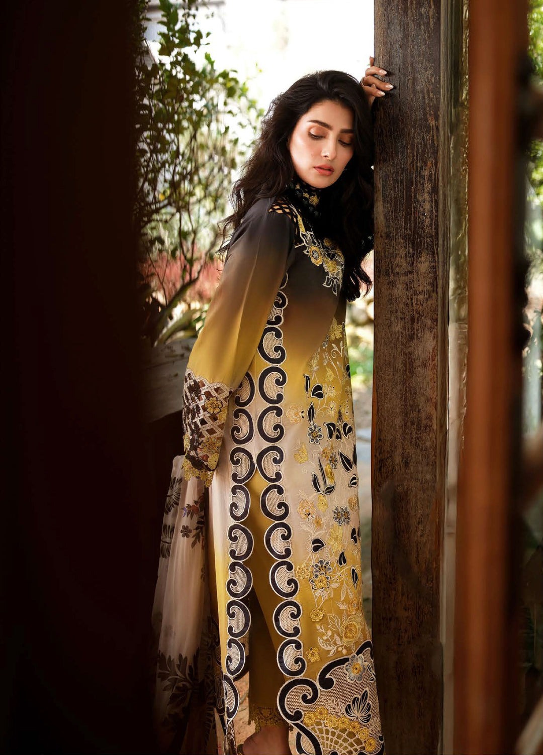 AMoi by Mushq Unstitched Embroidered Luxury Lawn 3 Piece Suit MU26AHL D-15 Timeless Charm - Summer Collection