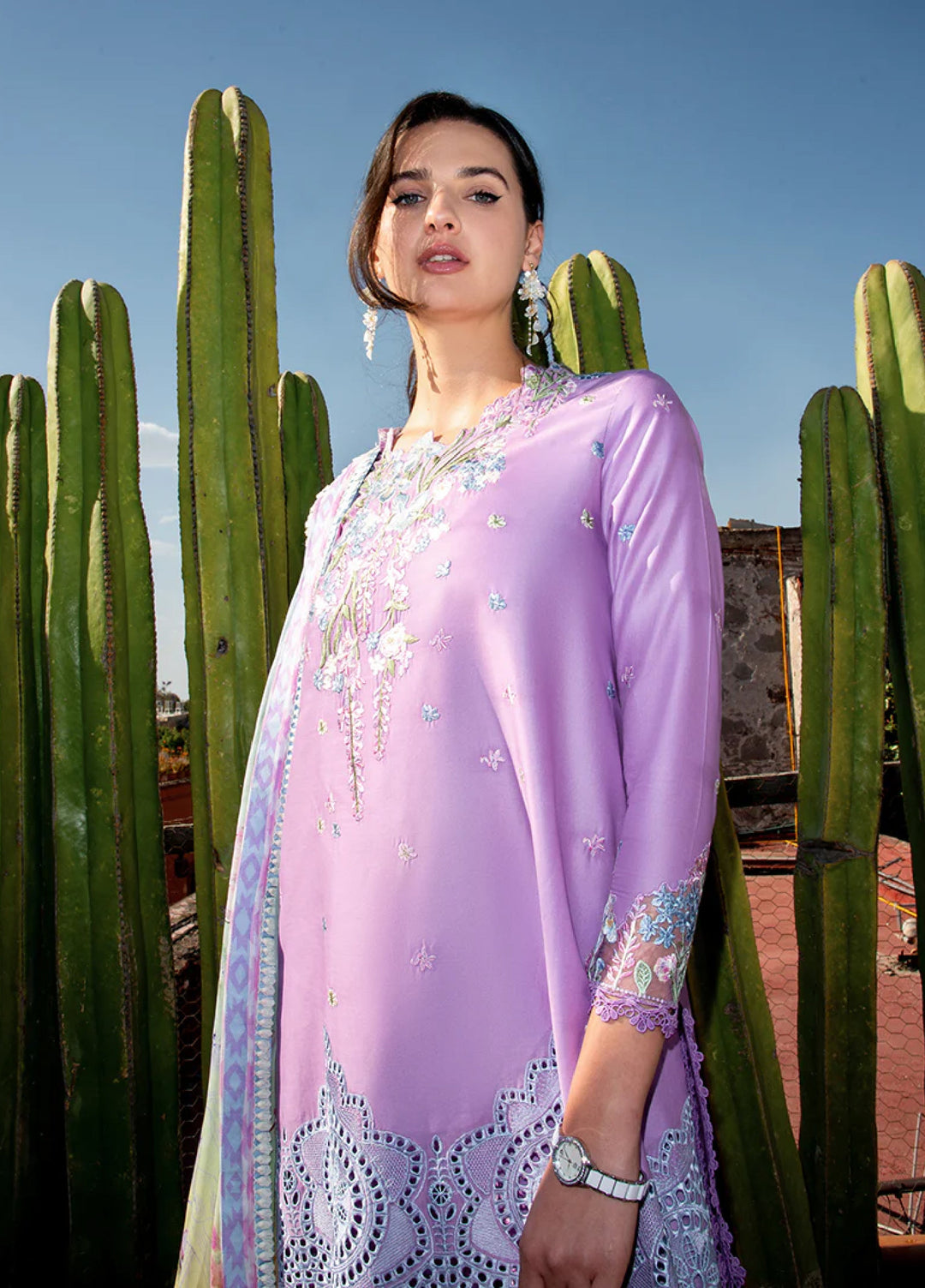 Hemline Odyssey by Mushq Unstitched Embroidered Lawn 3 Piece Suit MU26UHO HUNSS250403 AILYN - Summer Collection