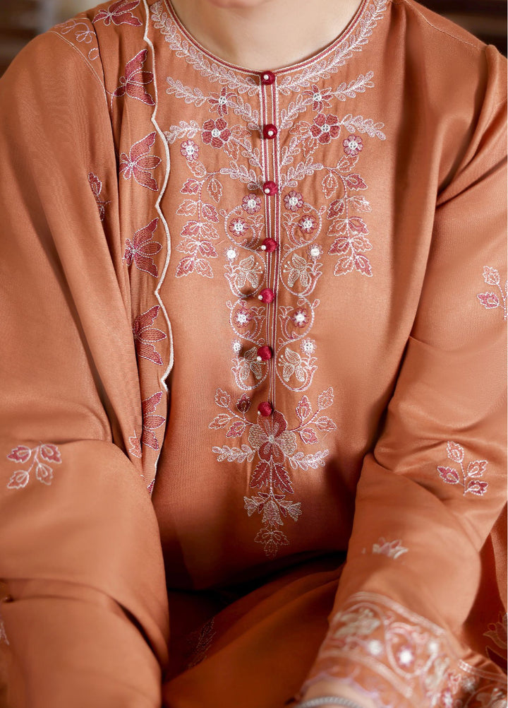 Cross Stitch Unstitched RTS Marina Embroidered Suits 3 Piece CS25MW D-02 Autumn Glaze - Winter Collection