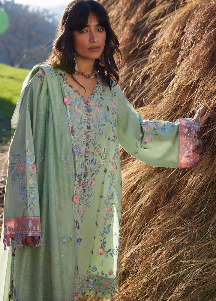 Meili by Zaha Unstitched Embroidered Lawn 3 Piece Suit ZK26UML ZL26-01B - Festive Collection