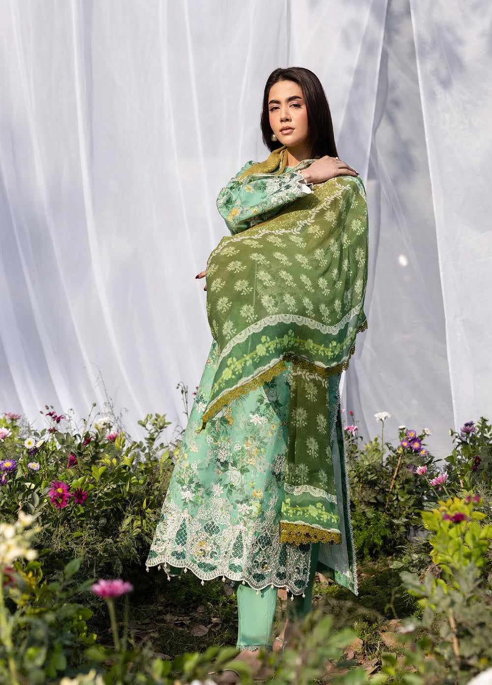 Summer Printkari Exclusive by RajBari Unstitched Embroidered Lawn 3 Piece Suit RB26USP D-06 - Casual Collection