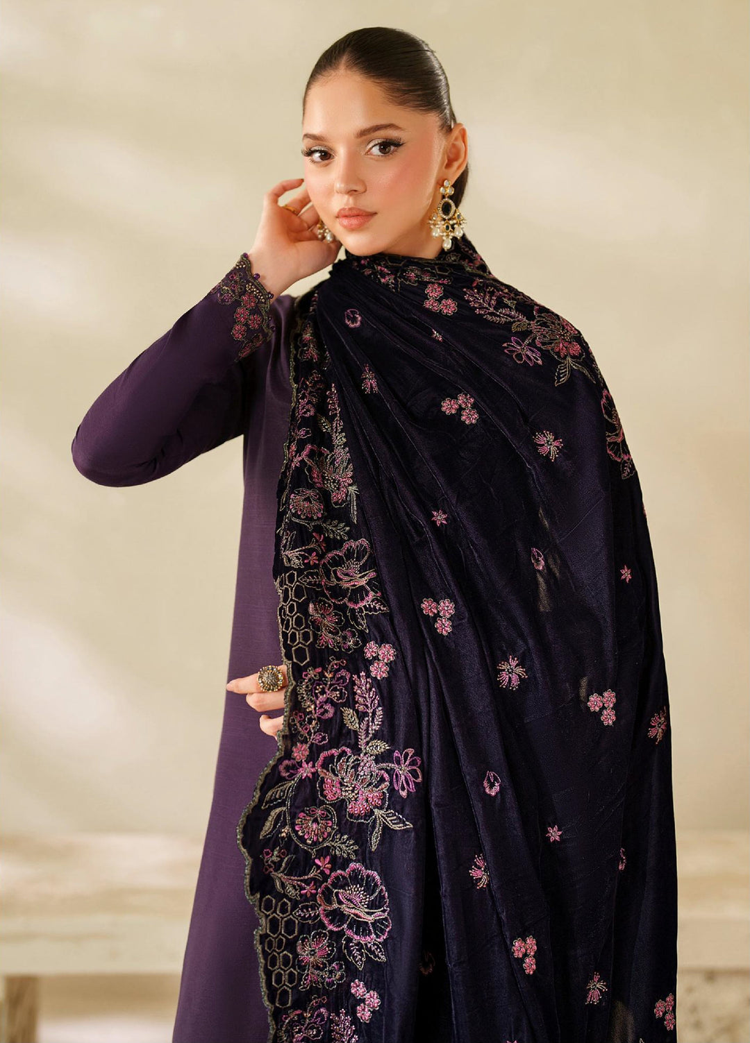 Zarif Unstitched Embroidered Raw Silk Suits 3 Piece ZRF25UF  ZRF-VS-04 - Festive Collection
