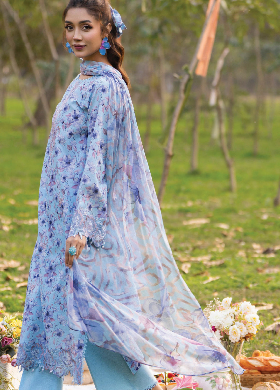 Eden Garden by Humdum Unstitched Embroidered Lawn 3 Piece Suit HB26UED D-04 - Summer Collection