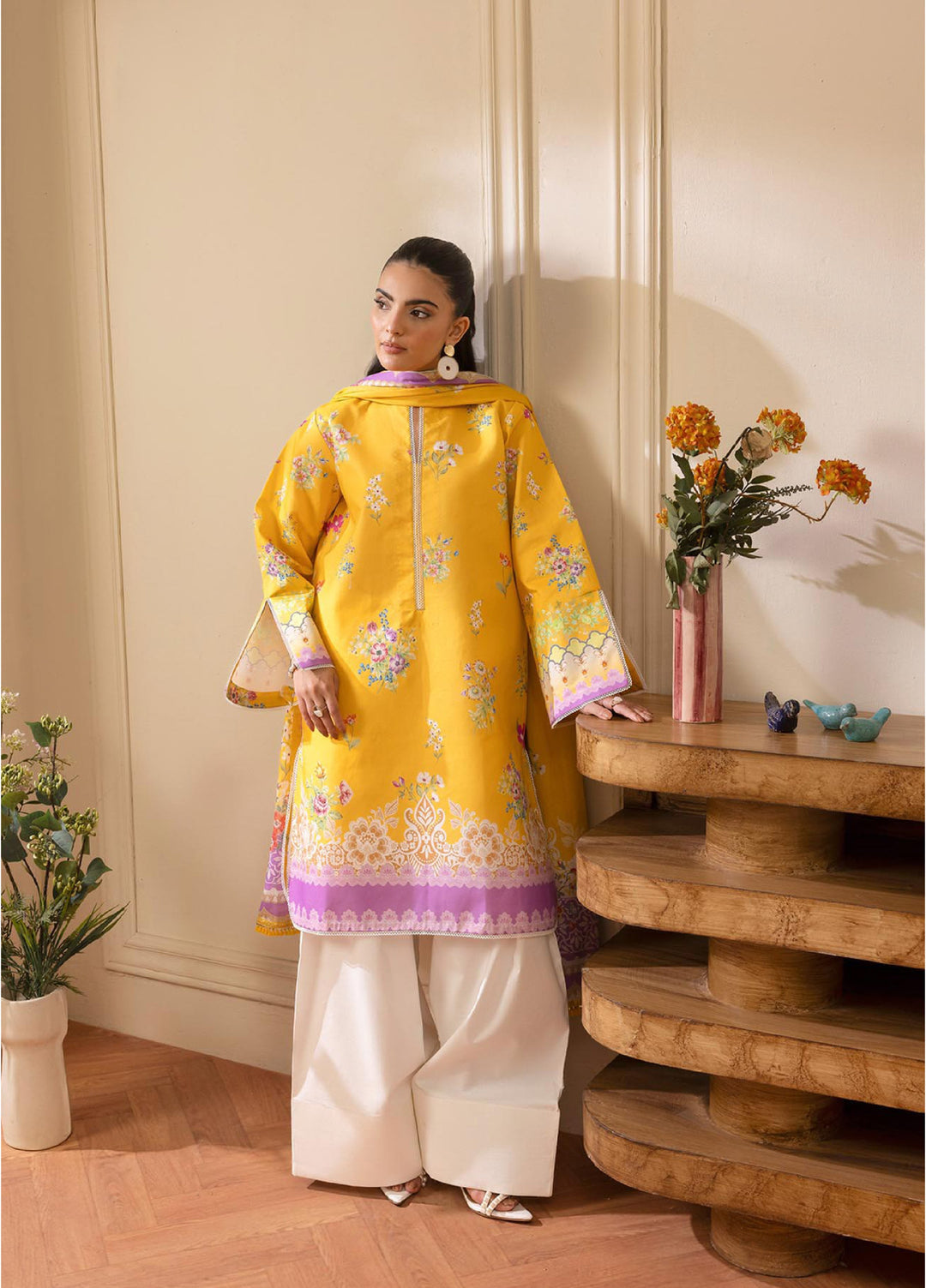 Nissa by RajBari Unstitched Printed Lawn 3 Piece Suit RB26ULN D-01 - Casual Collection