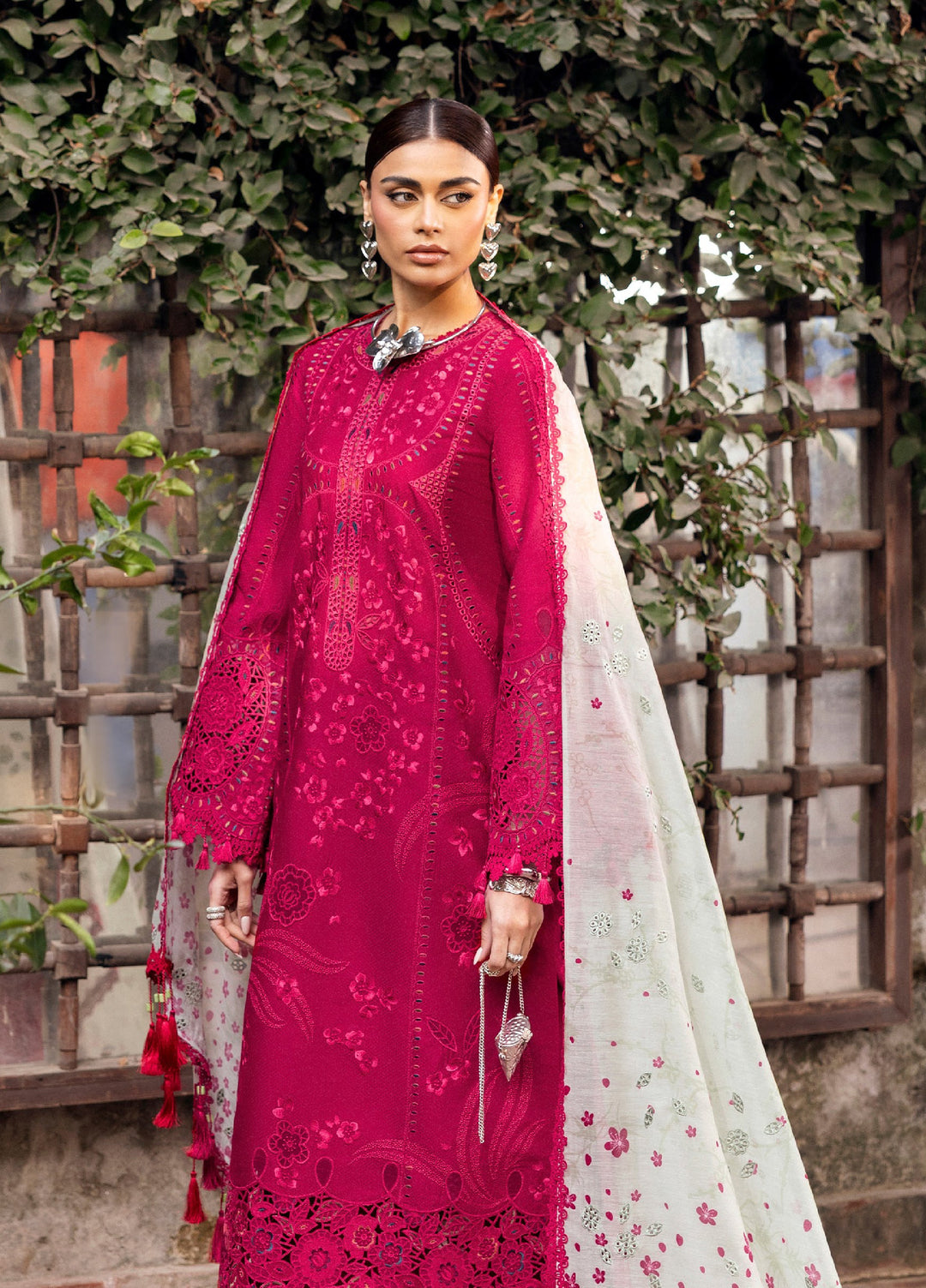 Shahkaar by Jazmin Unstitched Embroidered Lawn 3 Piece Suit JZ26USE SL26-D04 - Eid Collection