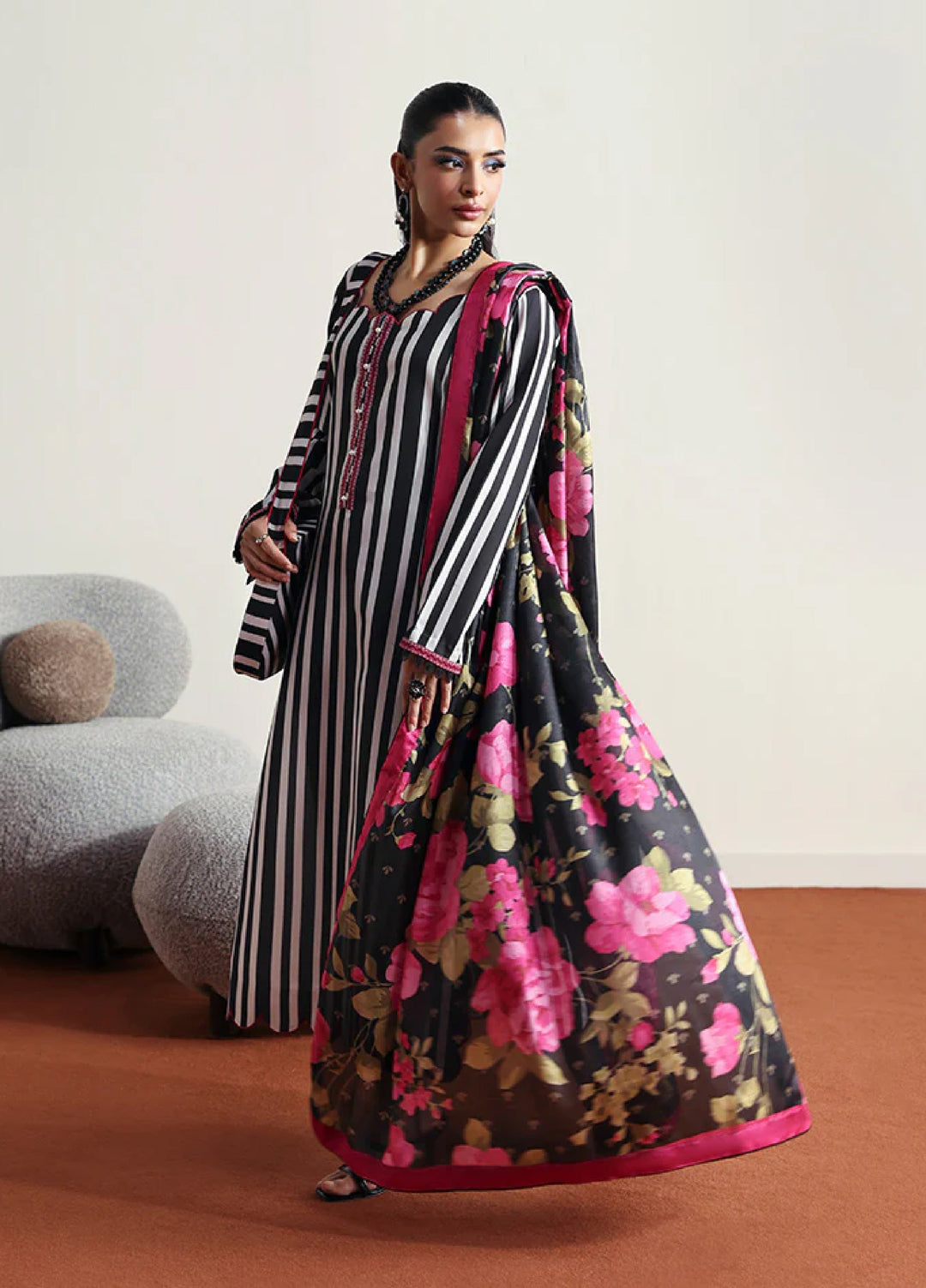 Basics by Gulaal Pret Embroidered Poly Lawn 3 Piece PL-05 Fleuron - Summer Collection