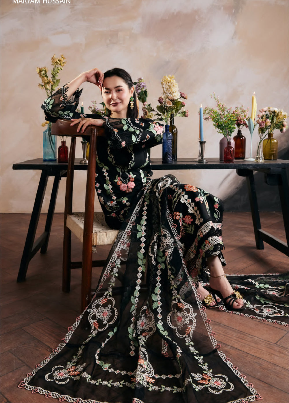 Maryam Hussain Unstitched Embroidered Lawn 3 Piece Suit MH26ULF Gul Meena - Festive Collection
