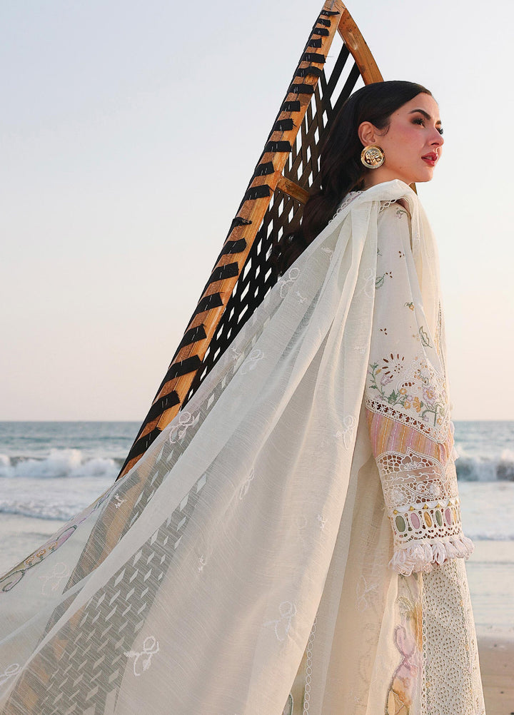 Sahil by Qalamkar Unstitched Embroidered Luxury Lawn 3 Pcs Suit QLK26US SA-10 Ilara - Summer