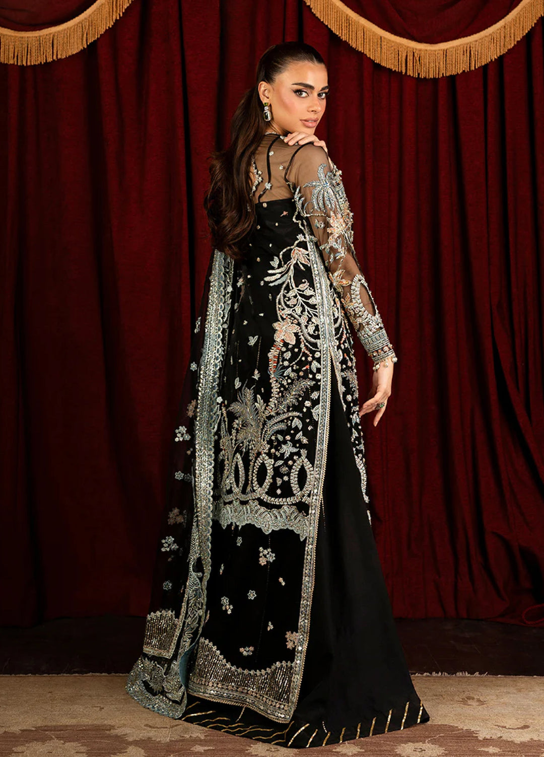 Darling by Mushq Unstitched Embroidered Net 4 Piece Suits MU25DW Malika - Wedding Collection